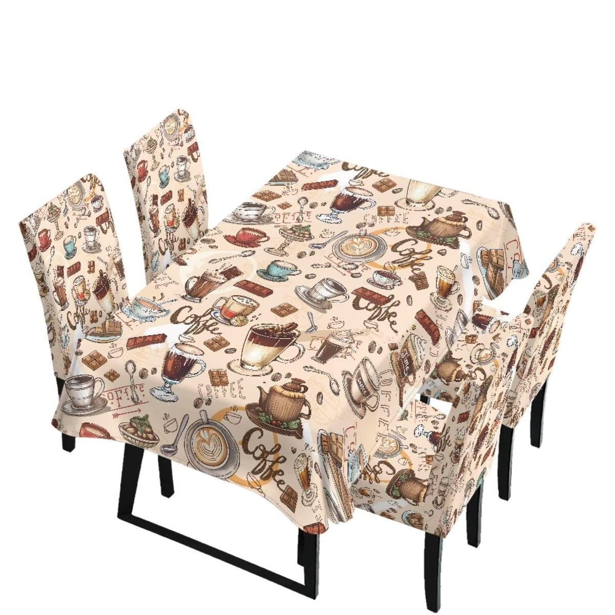 Dining Seat Slipcovers for Easter Decor Set of 7 Includes Tablecloths and Stretch Removable Dining Room Chair Covers Stain Resistant Table Protector, Easter Egg Love Heart Gnome Print