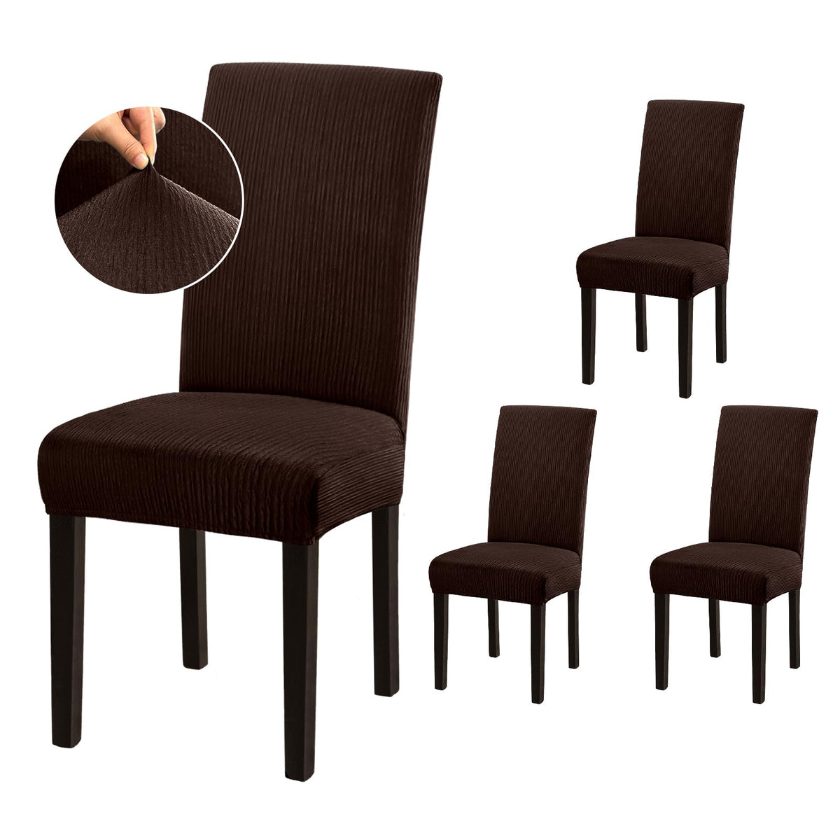 Stretch Dining Room Chair Covers Set of 6, Removable Washable Chair Covers for Dining Chairs,Dining Room, Hotel, Ceremony