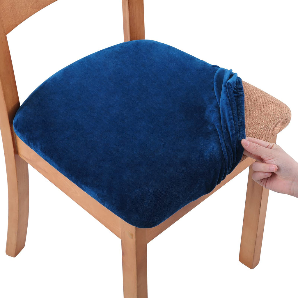 Smiry Velvet Seat Covers for Dining Room Chair Set of 4