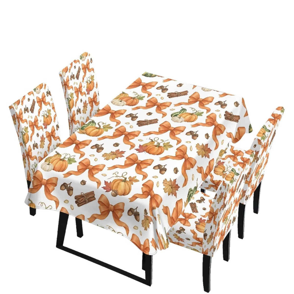 Thanksgiving Rectangle Table Cloth with Dining Chair Cover