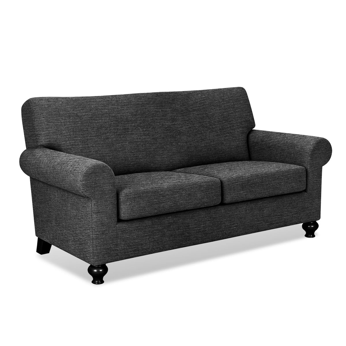 URBANLIFE 1-Piece Stretch Sofa Covers for 2 Cushion Couch, Dusk Blue Gray