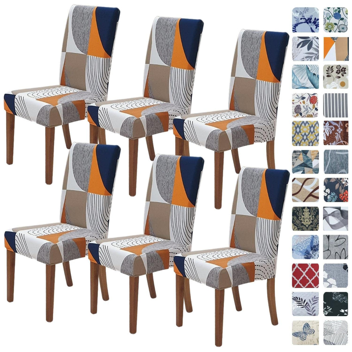SPRINGRICO Chair Covers for Dining Room Set of 4, Stretch Dining Chair Cover, Washable Spandex Kitchen Parsons Chair Slipcovers, Removable Seat Protector for Home or Party (4 Pack, Lotus Gray)