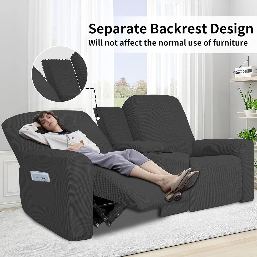 Easy-Going 1 Piece Reclining Loveseat with Middle Console Slipcover