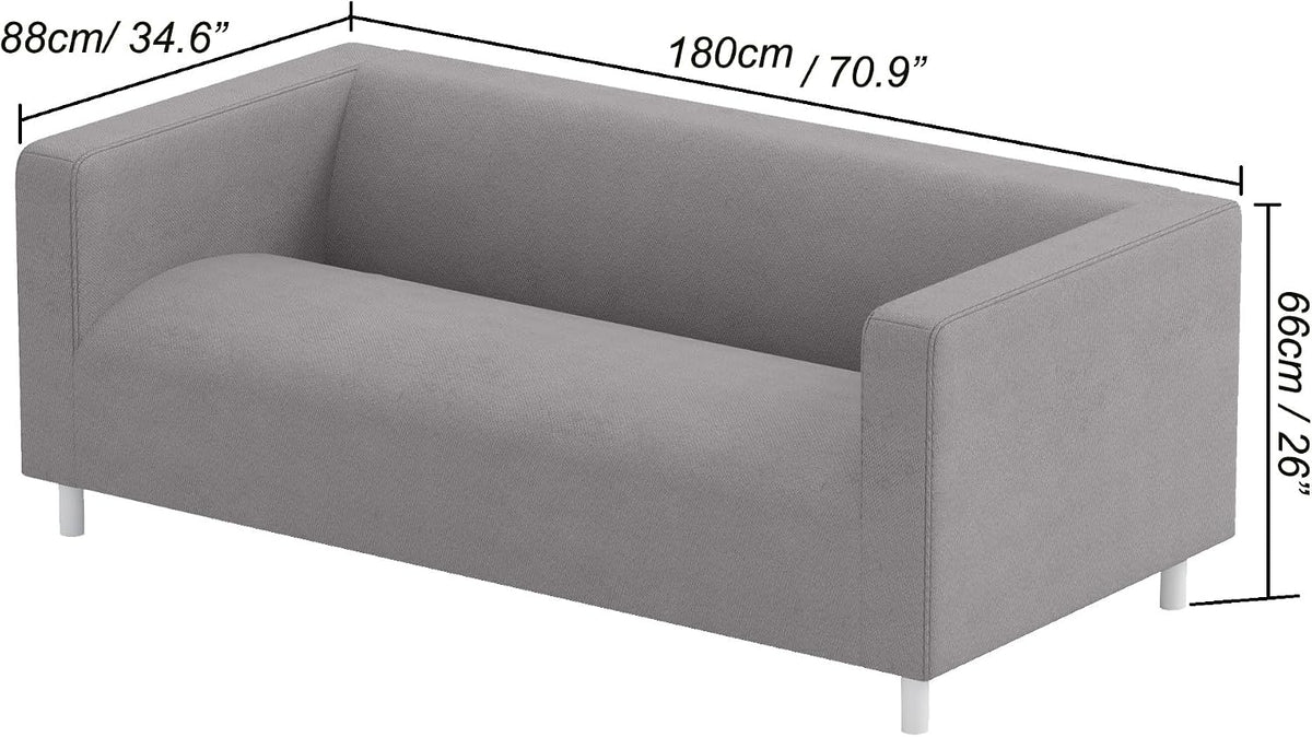 Poly Flax Klippan Loveseat Sofa Cover Compatible with IKEA Klippan Sofa