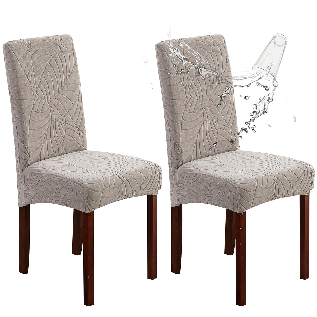 Genina Waterproof Dining Chair Covers Set of 4 Parsons Chair Slipcovers