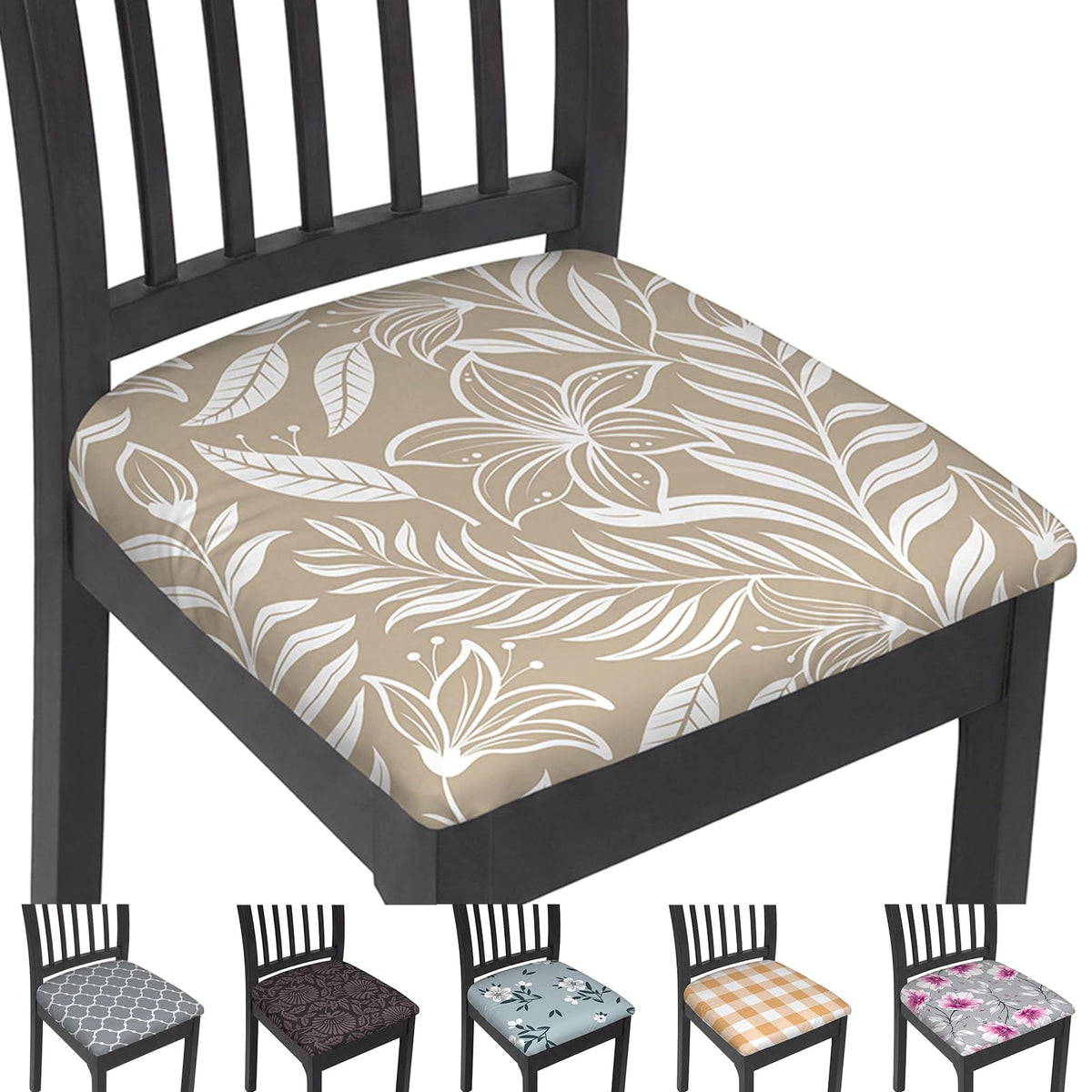 Stretch Chair Seat Covers Set of 4 for Dining Living Room Kitchen Chairs Universal Washable Slipcover Protector Forros Fundas Cobertores para Sillas De Comedor Party Home Decor Gift