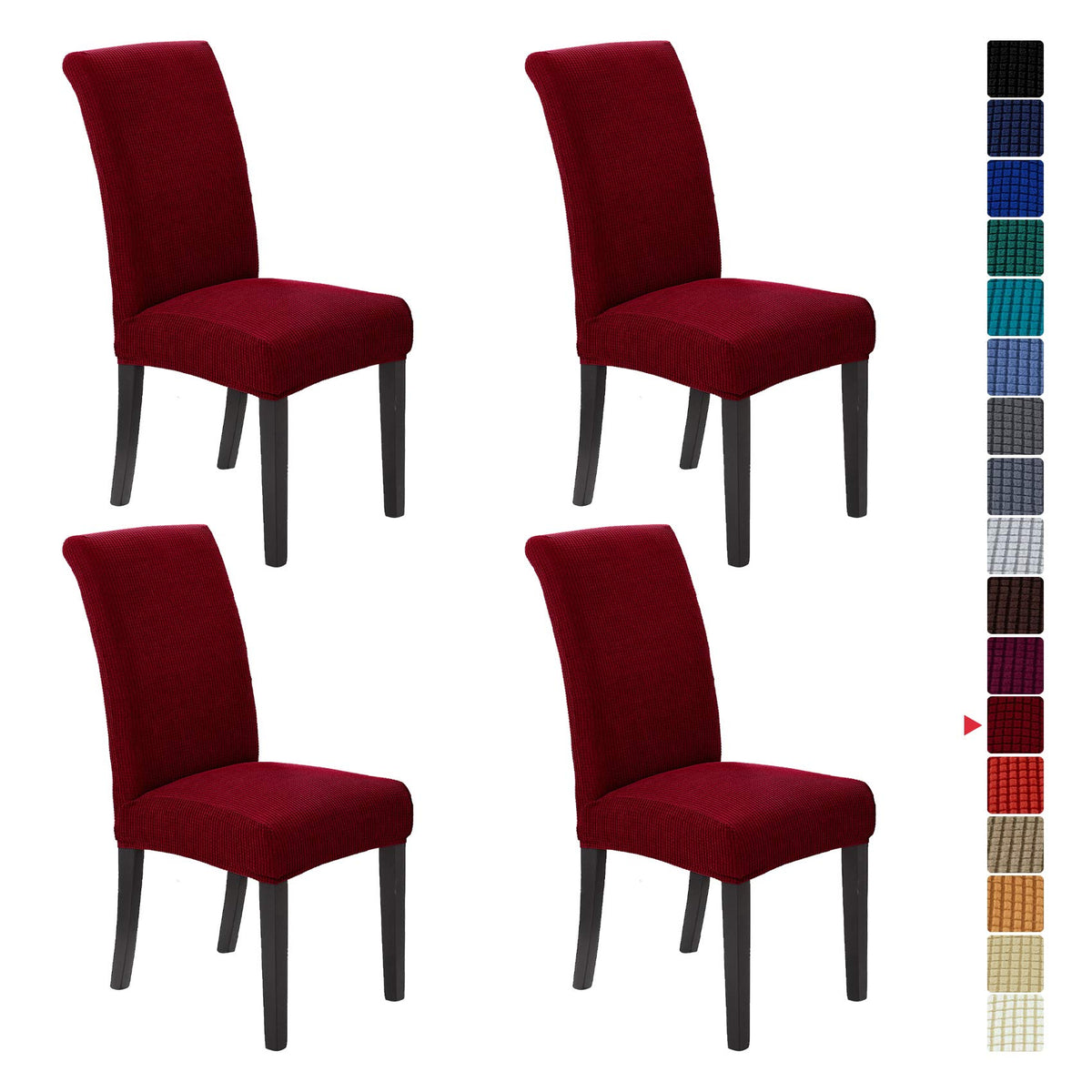 Stretch Chair Covers for Dining Room Set of 4, Removable Washable Dining Room Chair Covers, Dining Chair Slipcovers Seat Protector, Great for Home and Banquet Decor (Pureed Pumpkin, 4 Pack)