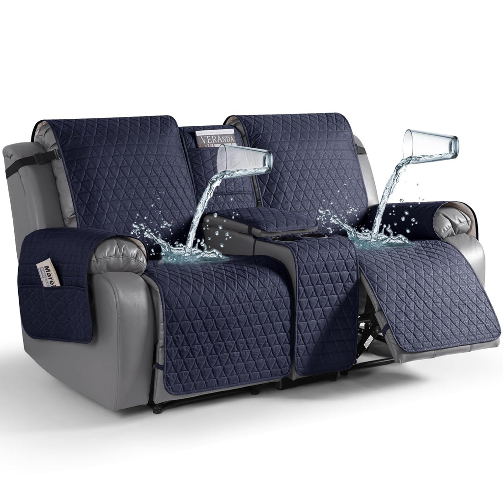 TAOCOCO 100% Waterproof Loveseat Recliner Cover with Console, Stay in Place