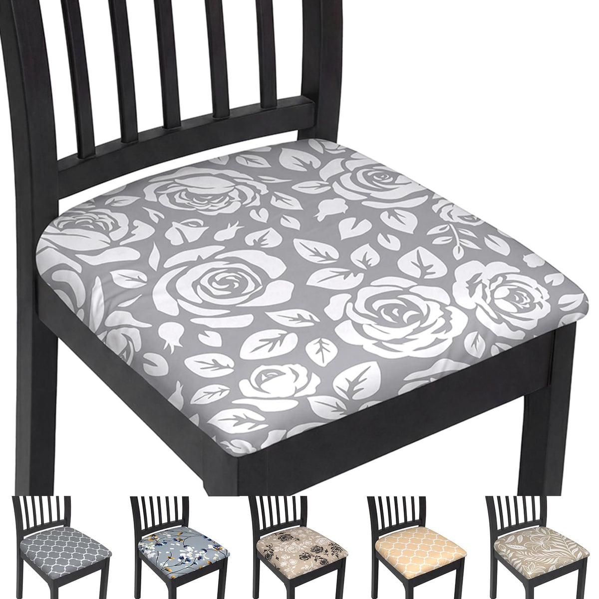 Stretch Chair Seat Covers Set of 4 for Dining Living Room Kitchen Chairs Universal Washable Slipcover Protector Forros Fundas Cobertores para Sillas De Comedor Party Home Decor Gift