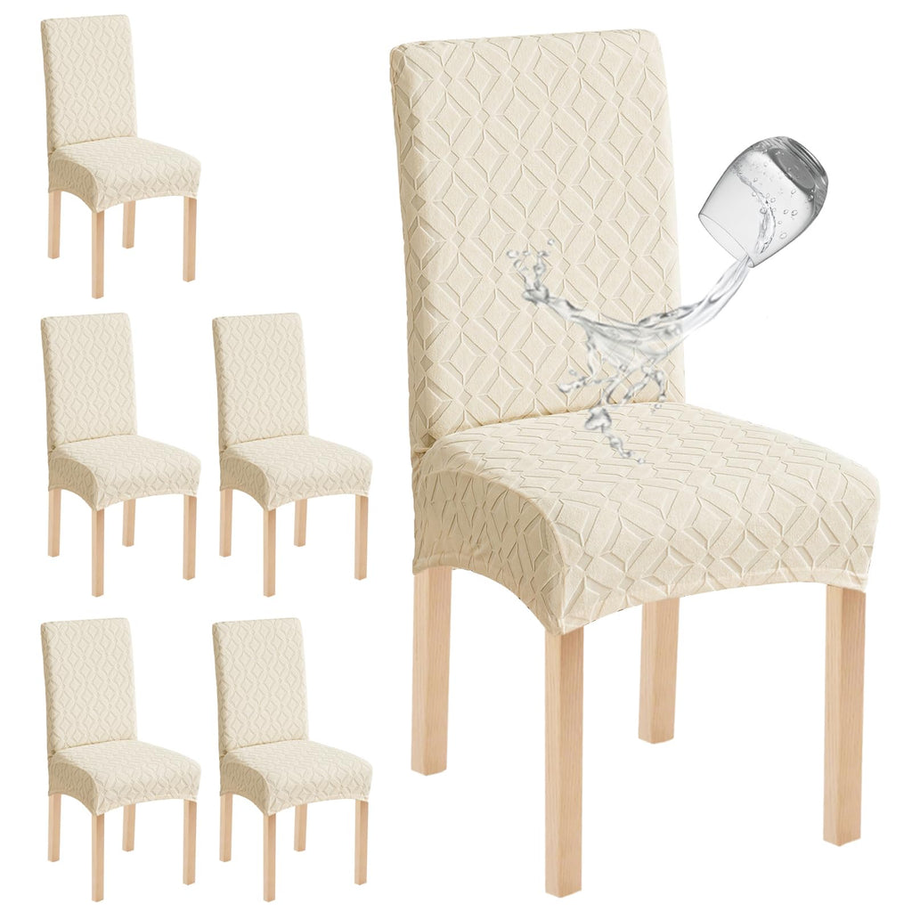 Genina Waterproof Dining Chair Covers Set of 4, Stretch Chair Slipcovers