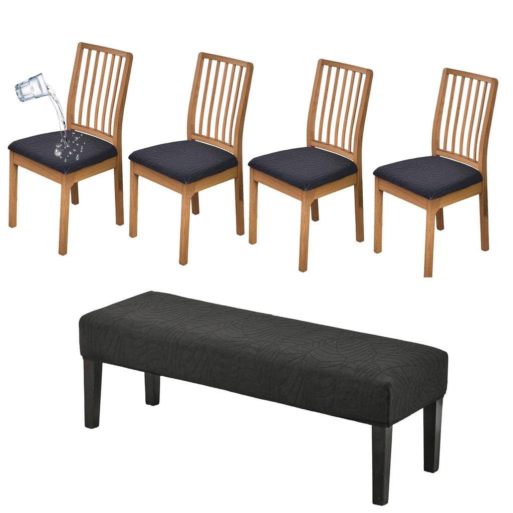 CRFATOP Dining Chair Seat Covers Set of 4 with Stretch Bench Slipcover,04