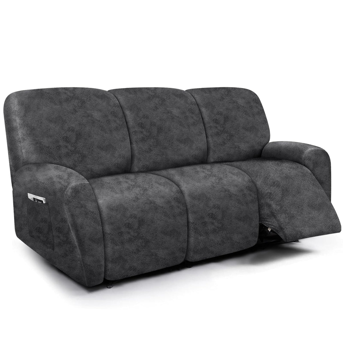 molasofa Leather Like Additional Recliner Console Cover for Reclining Loveseat Covers Stretch Jacquard Middle Consolefor Recliner Couch(Dark Brown)