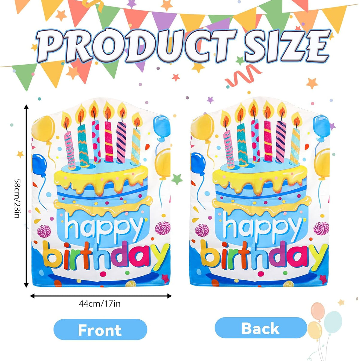 2 Pcs Happy Birthday Chair Cover for Classroom