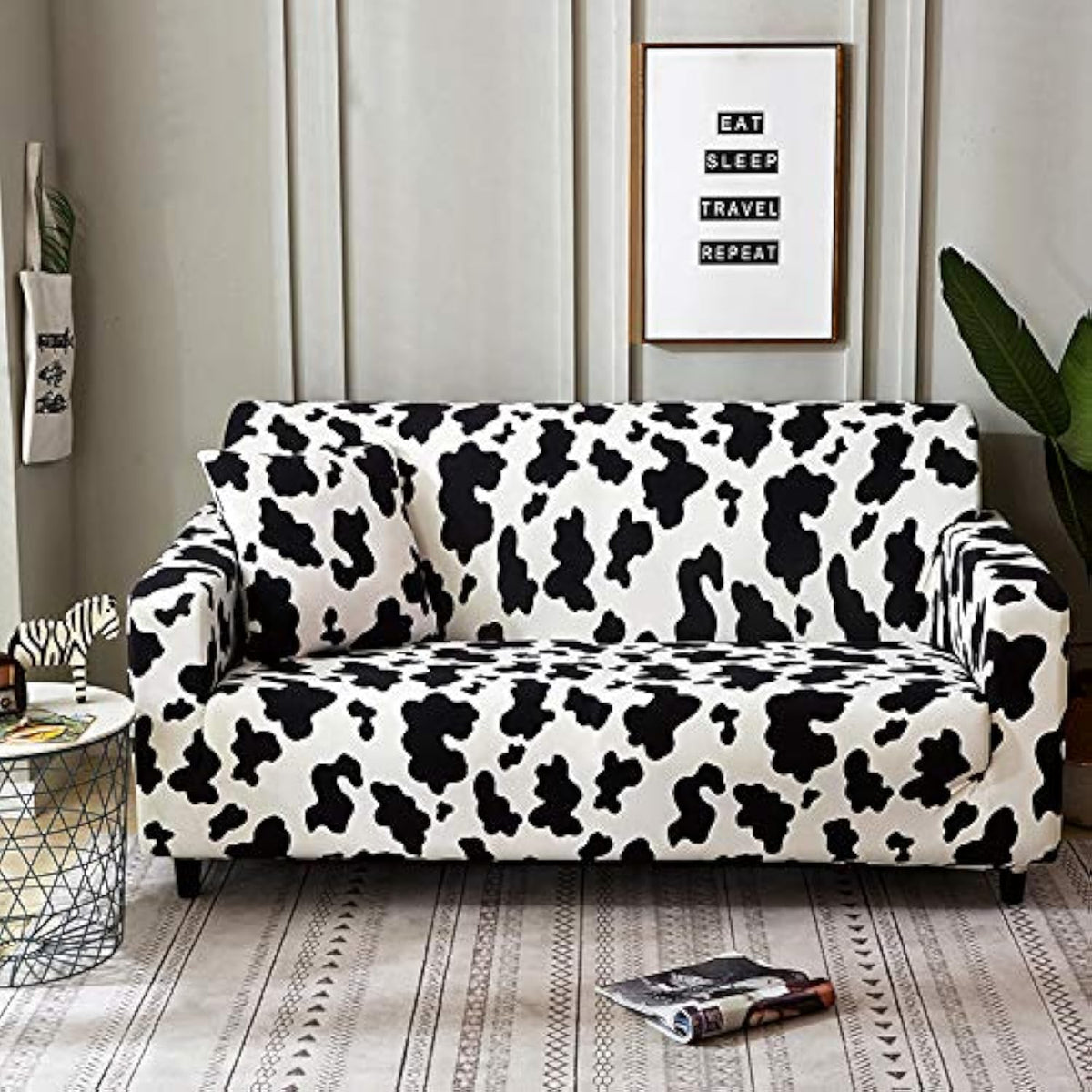 HOOBUY Printed Sofa Cover Stretch Couch Covers Patterned Loveseat Slipcovers for 2 Seater Cushion Couch Love Seat Set (BXMY, 2 Seater/Loveseat)
