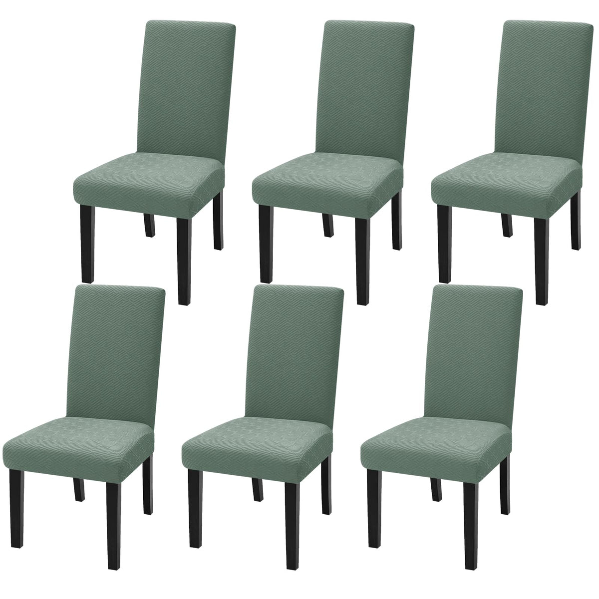 YEMYHOM 2 Packs Latest Checkered Dining Chair Slipcover Parsons Chair Furniture Protector Stretch Chair Covers for Dining Room, Restaurant, Kitchen, Party (Light Gray)