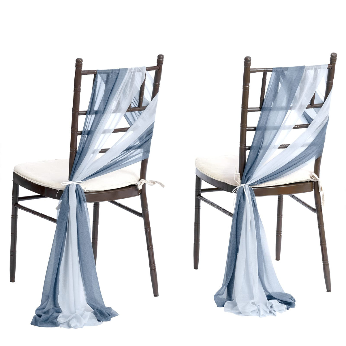 Ling's moment Chair Sashes Wedding Aisle Decorations Sage Milky Green 16pcs