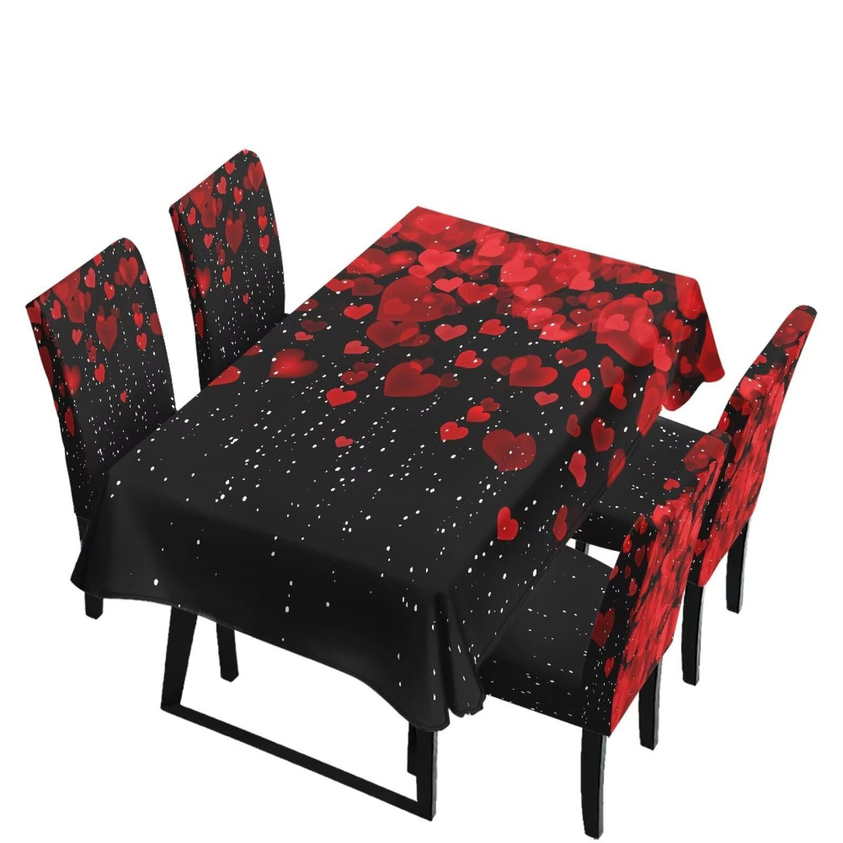 Thanksgiving Themed Dining Room Chair Cover and Tablecloths 5 Packs, Fall Leaf Print Kitchen Chair Seat Slipcovers Anti-Wrinkle Table Protector for Thanksgiving Day Party