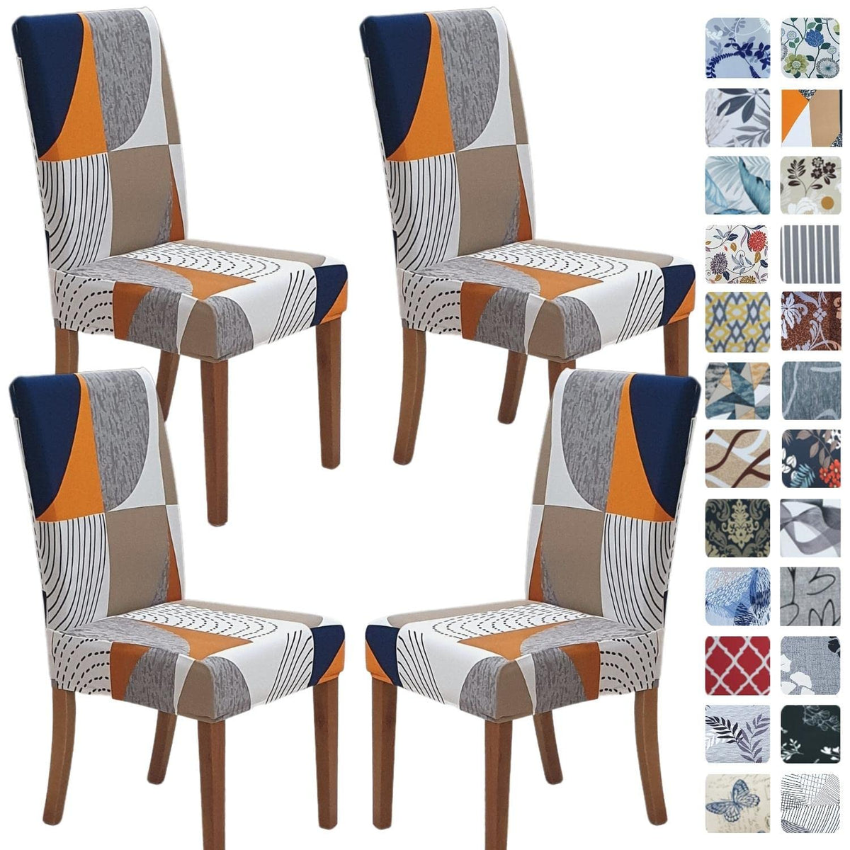 SPRINGRICO Chair Covers for Dining Room Set of 4, Stretch Dining Chair Cover, Washable Spandex Kitchen Parsons Chair Slipcovers, Removable Seat Protector for Home or Party (4 Pack, Lotus Gray)