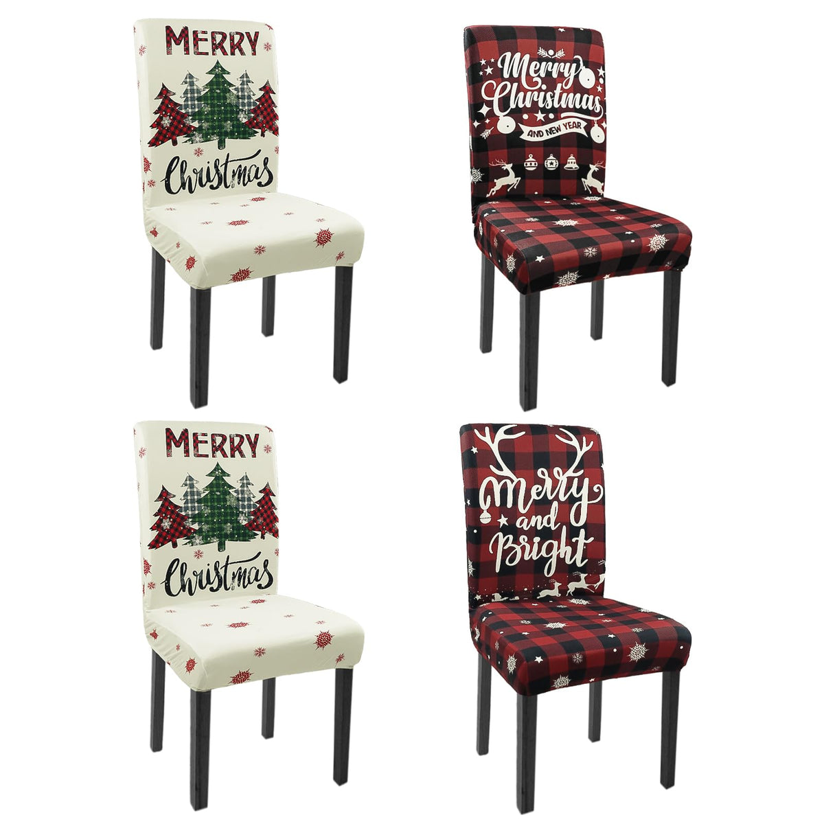Halloween Chair Covers Set of 4 Pumpkin Ghost Spider Parsons Slipcovers