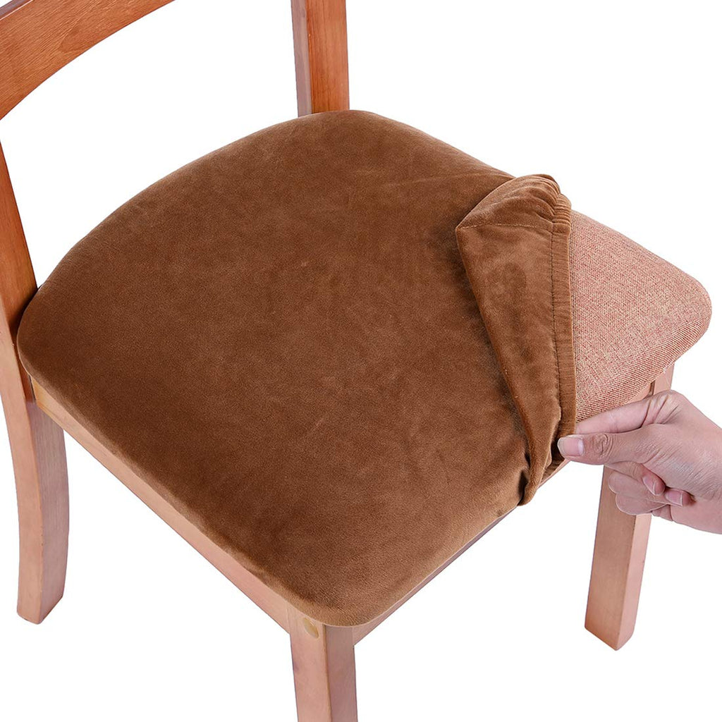 Smiry Velvet Seat Covers for Dining Room Chair Set of 4