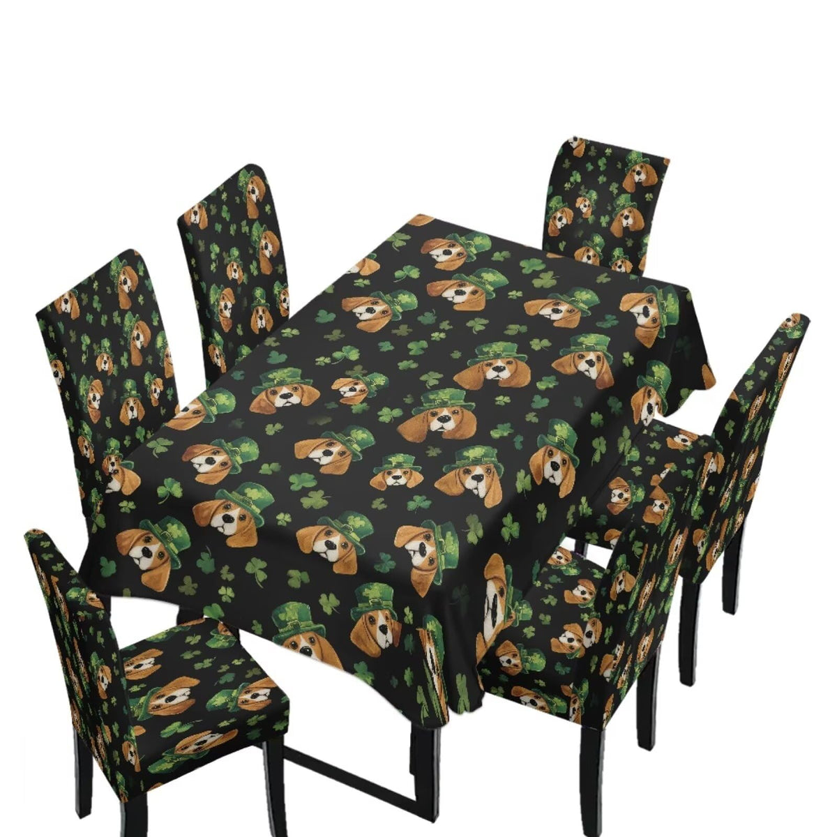 Table Cloth and Dining Chair Covers Set of 5, Kitchen Chair Slipcovers Rectangle Table Cover, Removable Anti-dust Tablecloths Stain Resistant Soft Hotel Decor, Retro Geometry Flower
