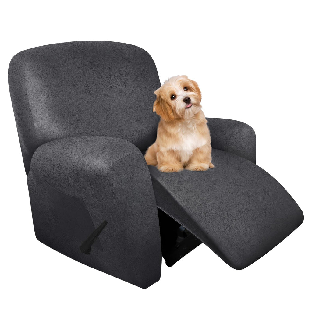 molasofa Leather Like Additional Recliner Console Cover for Reclining Loveseat Covers Stretch Jacquard Middle Consolefor Recliner Couch(Dark Brown)