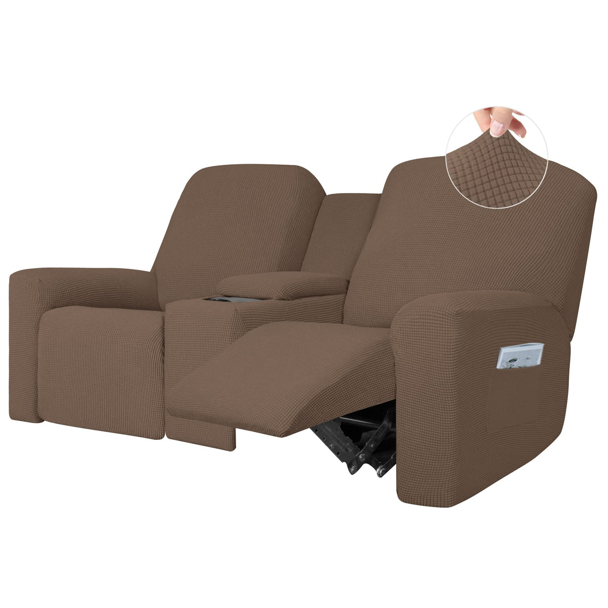 Easy-Going 1 Piece Reclining Loveseat with Middle Console Slipcover