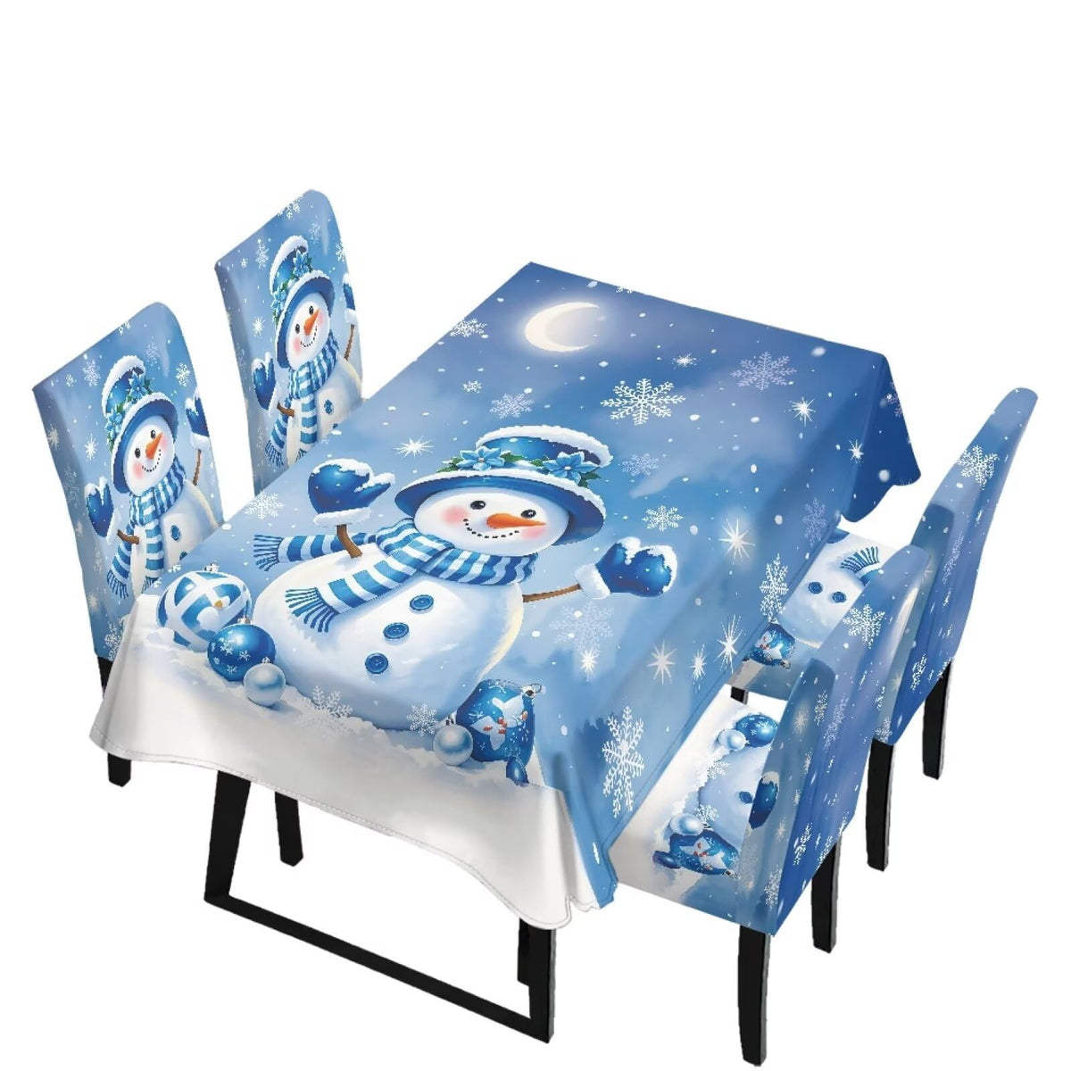Dining Chair Covers and Dining Table Cloth Christmas Decor