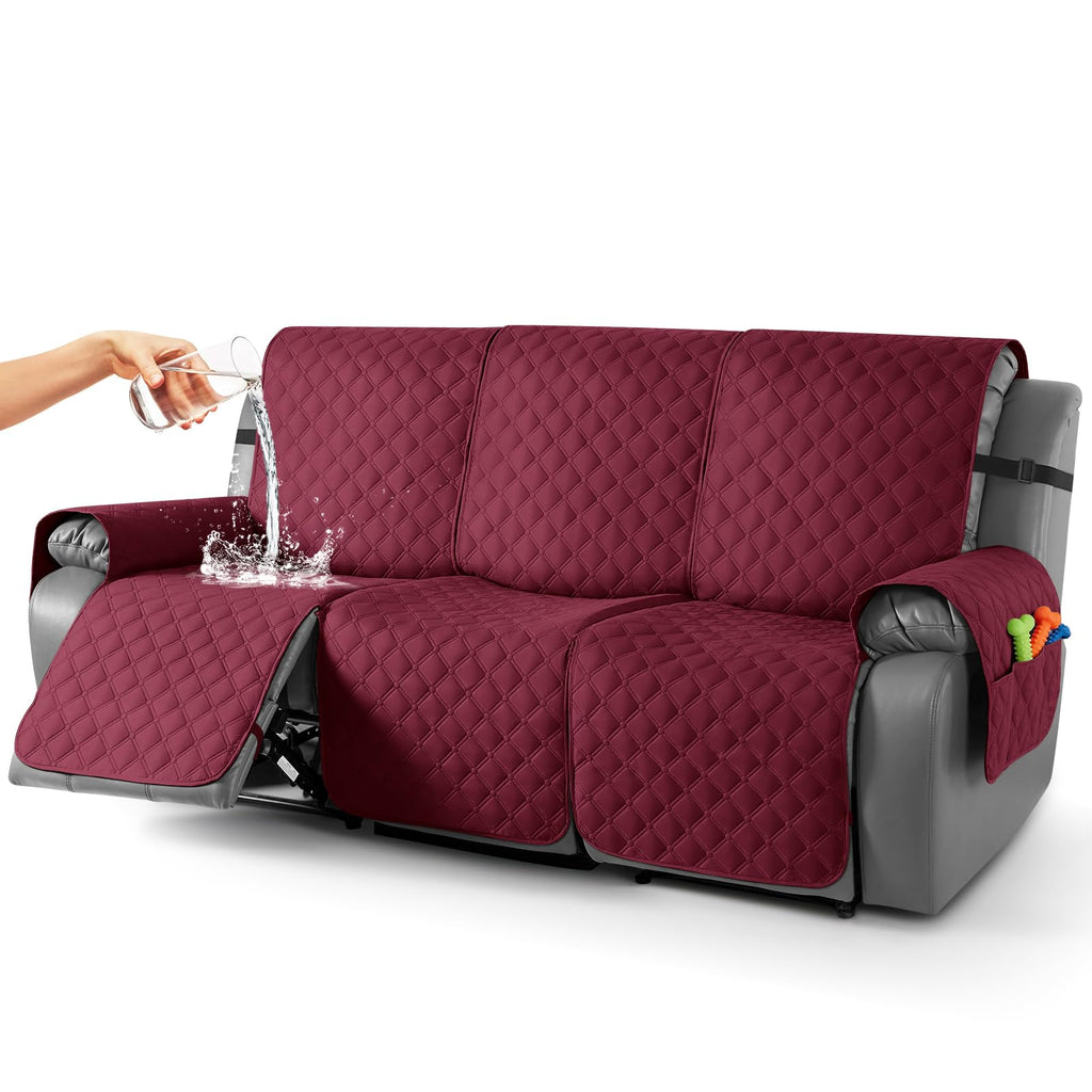 TAOCOCO 100% Waterproof Loveseat Recliner Covers Reversible, Charcoal Gray