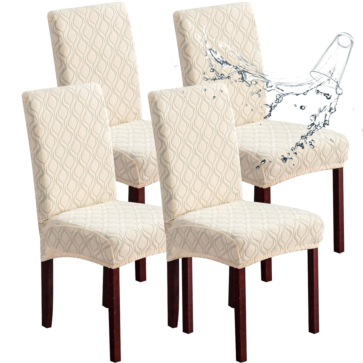 Genina Waterproof Dining Chair Covers Set of 4 Parsons Chair Slipcovers
