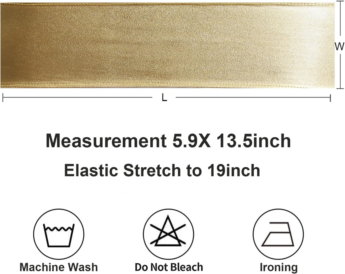 Gold Chair Sashes 100 Pack, Spandex Sashes for Chairs Wedding Reception, Stretch Chair Bands Bows for Party Banquet Theme Event Decor