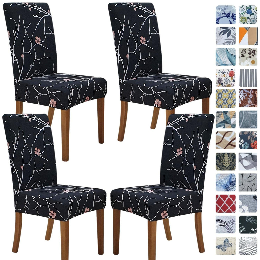 SPRINGRICO Chair Covers for Dining Room Set of 4, Stretch Dining Chair Cover, Washable Spandex Kitchen Parsons Chair Slipcovers, Removable Seat Protector for Home or Party (4 Pack, Lotus Gray)