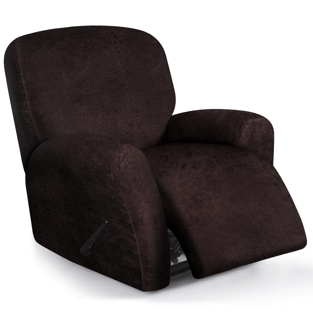 molasofa Leather Like Additional Recliner Console Cover for Reclining Loveseat Covers Stretch Jacquard Middle Consolefor Recliner Couch(Dark Brown)