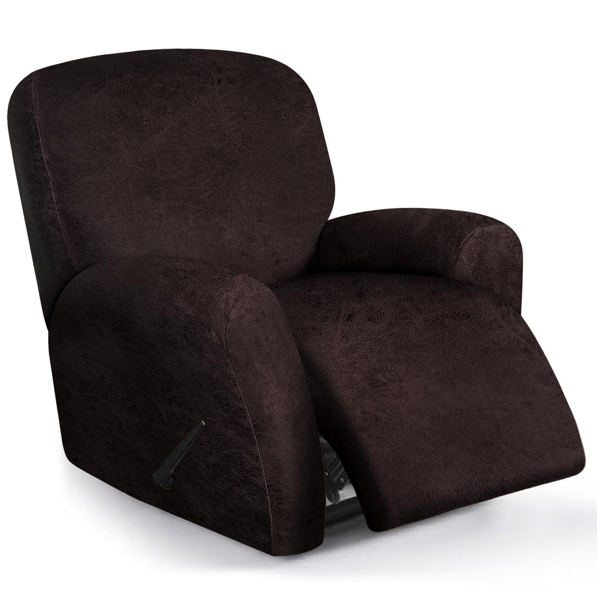 molasofa Leather Like Additional Recliner Console Cover for Reclining Loveseat Covers Stretch Jacquard Middle Consolefor Recliner Couch(Dark Brown)