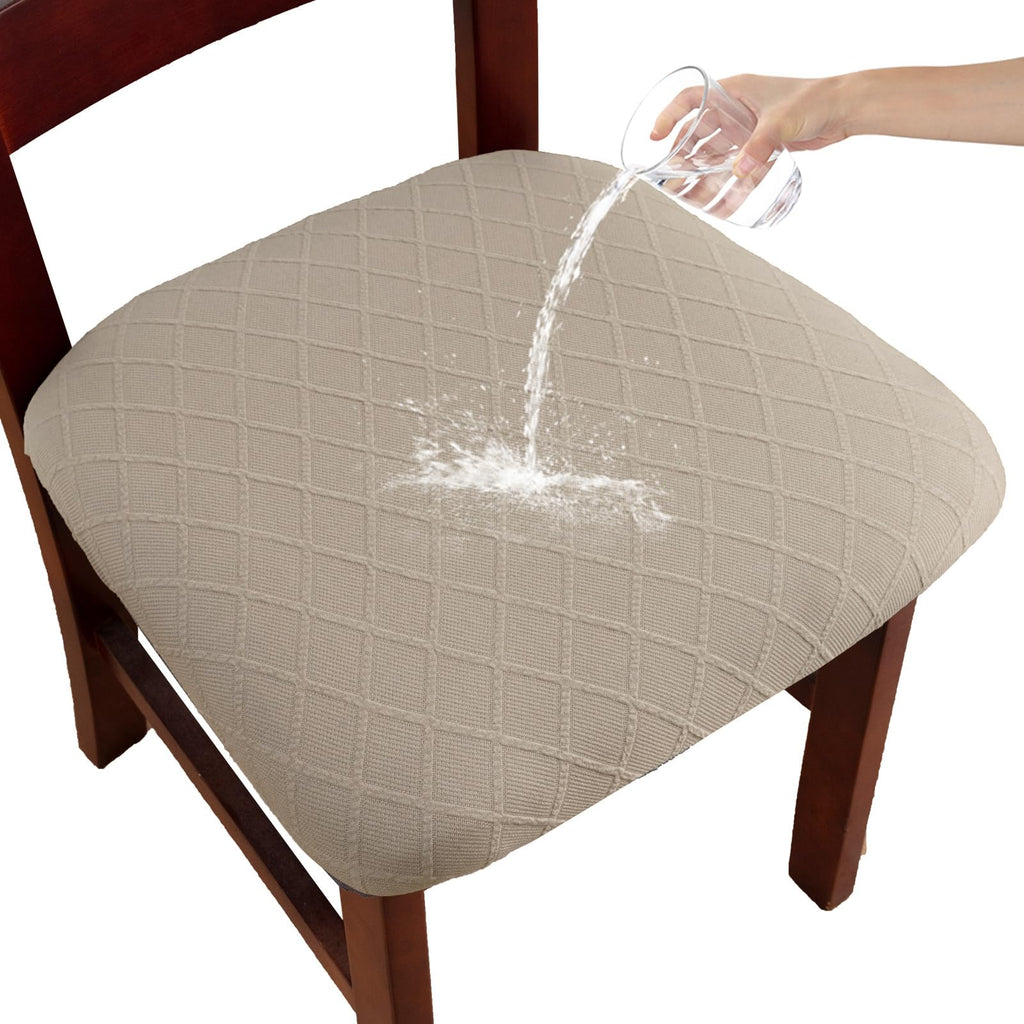 Waterproof Dining Room Chair Covers Set of 6,Taupe,Large