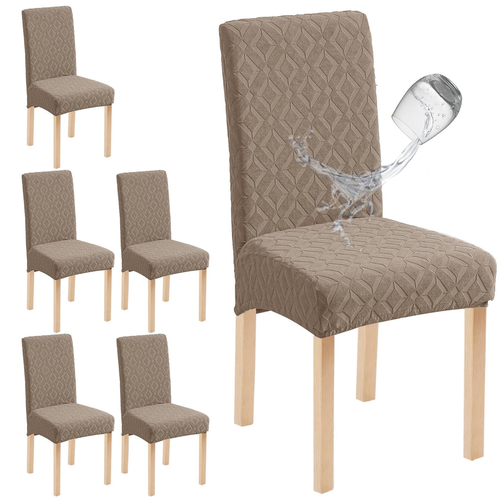 Genina Waterproof Dining Chair Covers Set of 4, Stretch Chair Slipcovers
