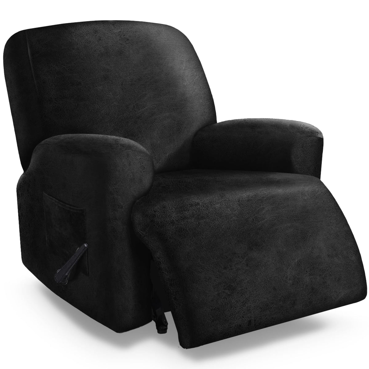 molasofa Leather Like Additional Recliner Console Cover for Reclining Loveseat Covers Stretch Jacquard Middle Consolefor Recliner Couch(Dark Brown)