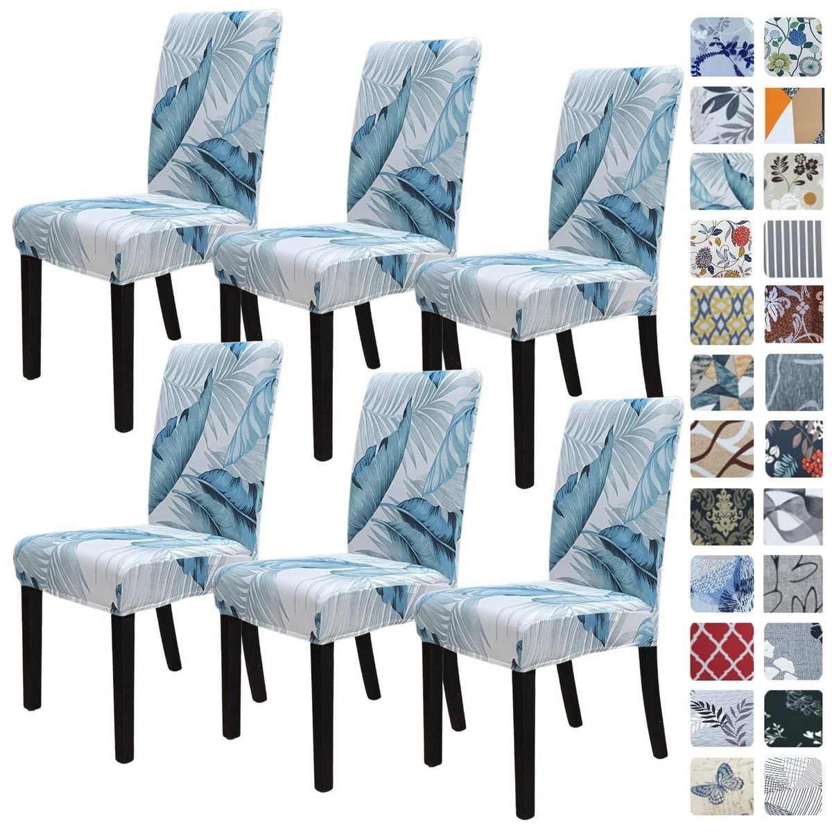 SPRINGRICO Chair Covers for Dining Room Set of 4, Stretch Dining Chair Cover, Washable Spandex Kitchen Parsons Chair Slipcovers, Removable Seat Protector for Home or Party (4 Pack, Lotus Gray)