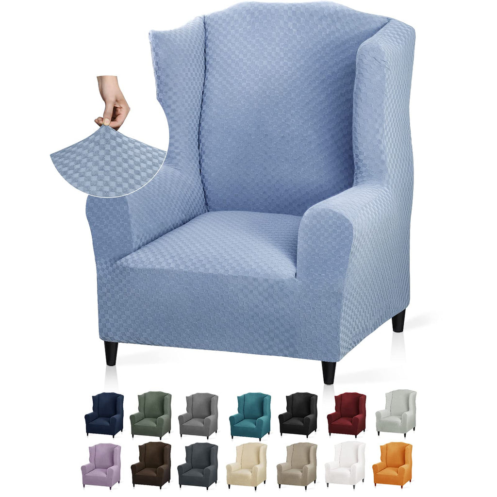 YEMYHOM 2 Packs Latest Checkered Dining Chair Slipcover Parsons Chair Furniture Protector Stretch Chair Covers for Dining Room, Restaurant, Kitchen, Party (Light Gray)