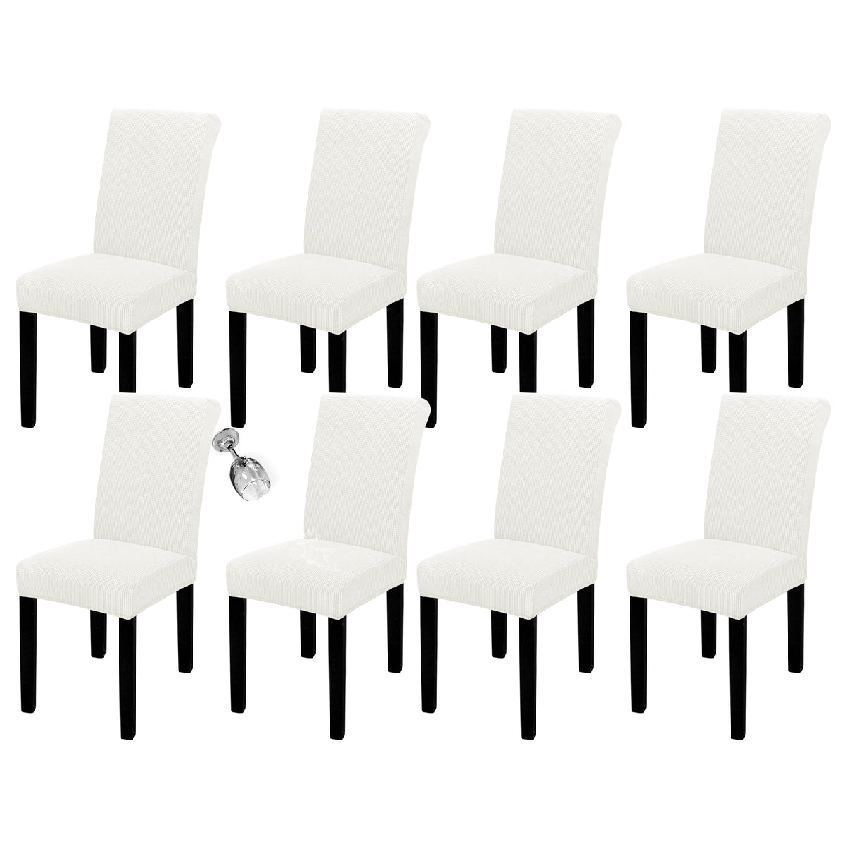 Easy-Going 100% Waterproof Dining Room Chair Covers Set of 6, Large