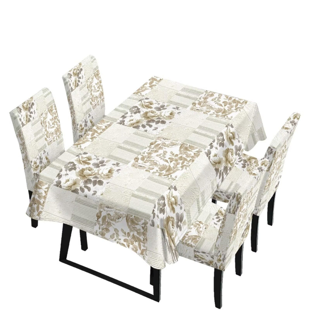 Dining Table Chair Covers 5 Pack, Removable Parsons Chair Slipcovers Dust Proof Tablecloths Scratch Resistant Seat Protector for Dining Room, Sunflower Honeycomb Bee Print Yellow