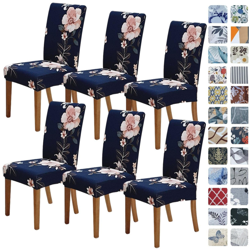 SPRINGRICO Chair Covers for Dining Room Set of 4, Stretch Dining Chair Cover, Washable Spandex Kitchen Parsons Chair Slipcovers, Removable Seat Protector for Home or Party (4 Pack, Lotus Gray)