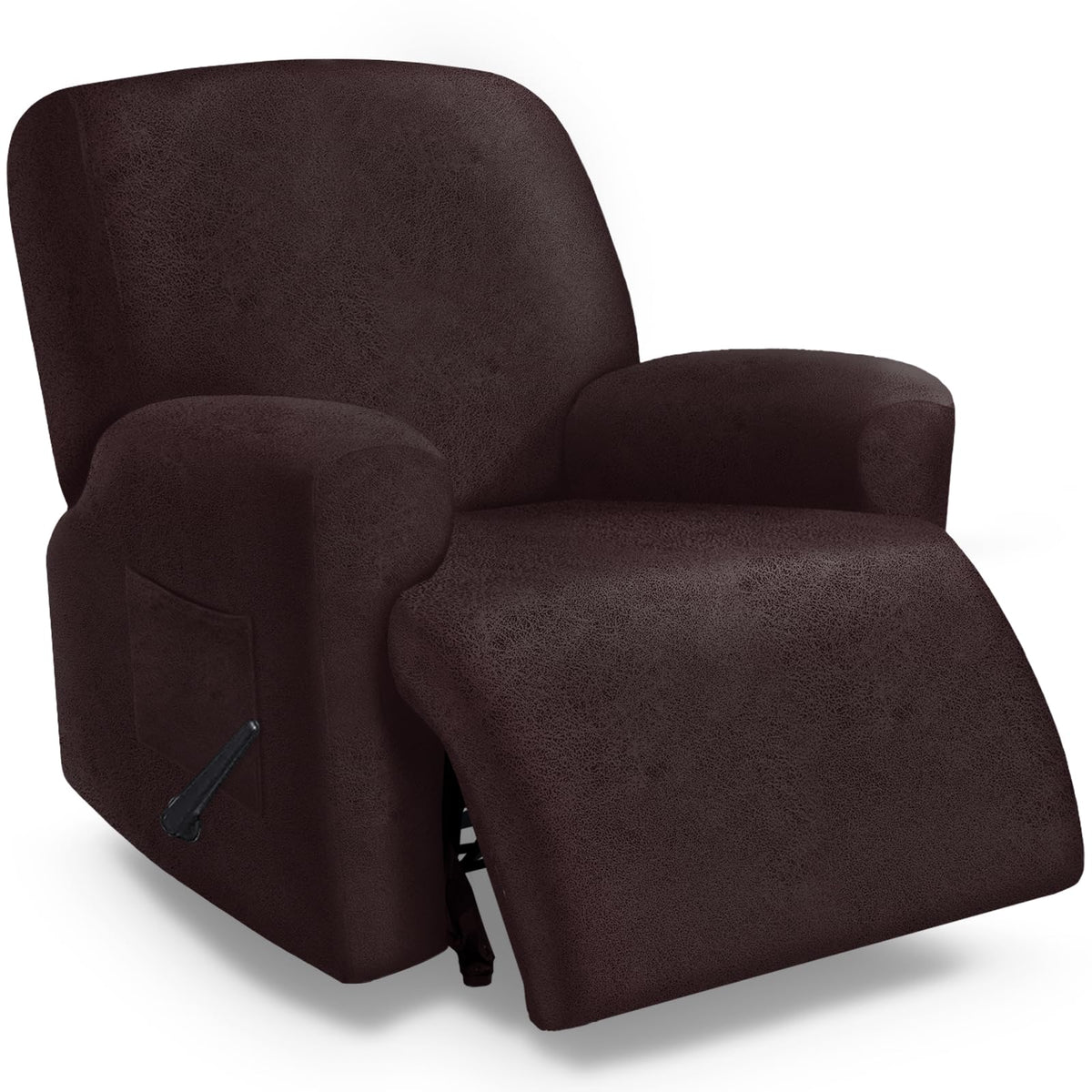 molasofa Leather Like Additional Recliner Console Cover for Reclining Loveseat Covers Stretch Jacquard Middle Consolefor Recliner Couch(Dark Brown)