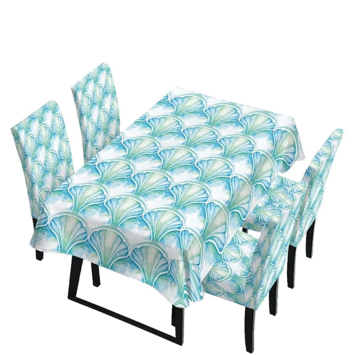 Thanksgiving Themed Dining Room Chair Cover and Tablecloths 5 Packs, Fall Leaf Print Kitchen Chair Seat Slipcovers Anti-Wrinkle Table Protector for Thanksgiving Day Party
