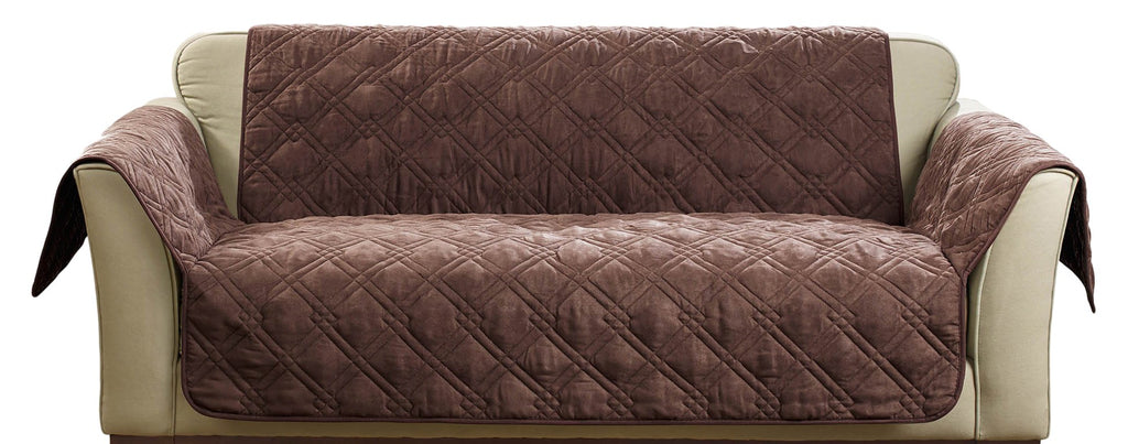 SureFit SF45035 Deluxe Non Skid Waterproof Pet Loveseat Furniture Cover - Brown