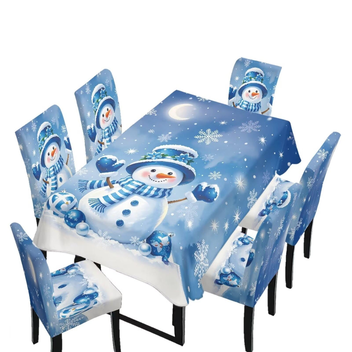 5 Pack Dining Table Cloth Rectangle 4 Seater Includes Kitchen Chair Covers, Stretch Seat Covers for Dining Chairs Anti-dust Washable Table Protector, Tribe Aztec Geometry Print