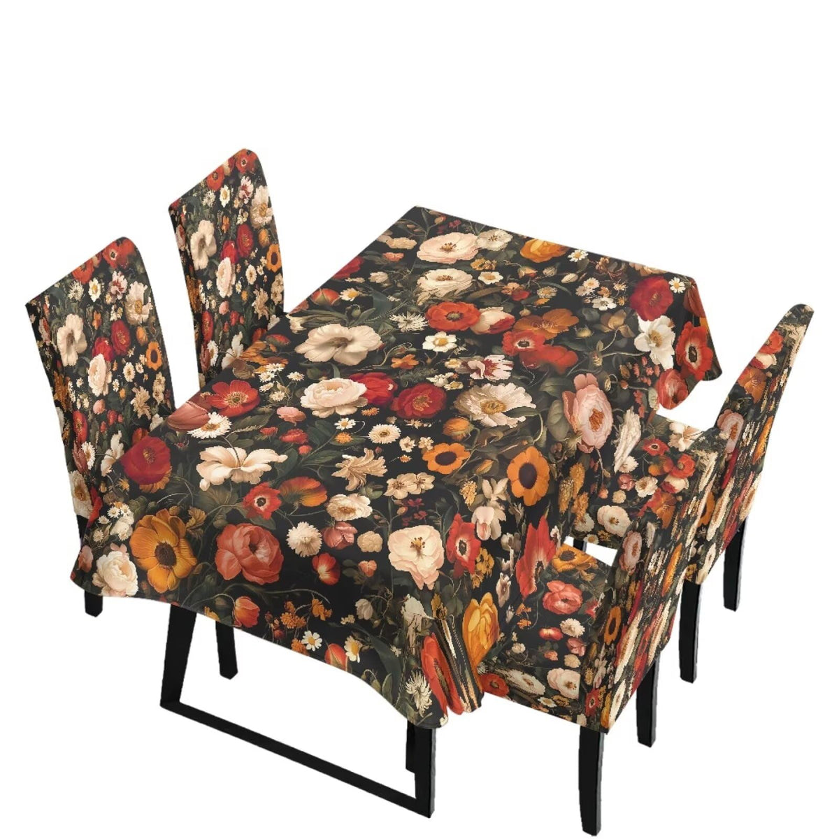 Dining Table Chair Covers 5 Pack, Removable Parsons Chair Slipcovers Dust Proof Tablecloths Scratch Resistant Seat Protector for Dining Room, Sunflower Honeycomb Bee Print Yellow
