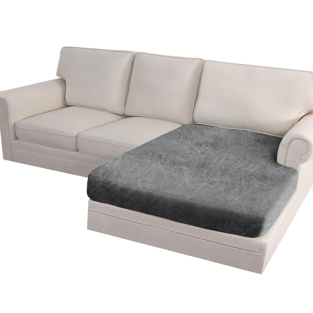 Loveseat Cushion Covers Leather-Look 2PC Stretch Love Seat Slipcover Sets for Living Room Individual Couch Seat Protector, Pet-Friendly, Non-Slip, Easy Fit - Coffee