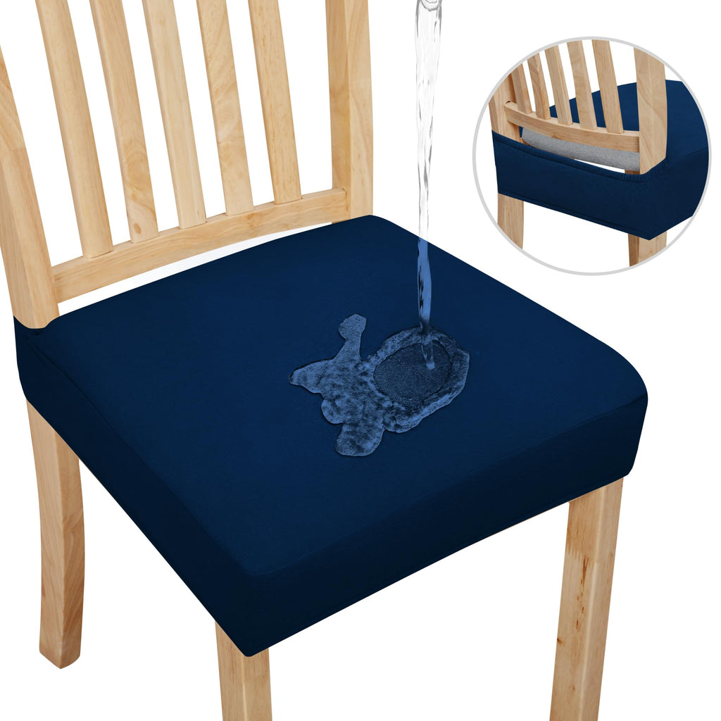 Easy-Going Waterproof Seat Covers for Dining Chairs Set of 4, Ivory
