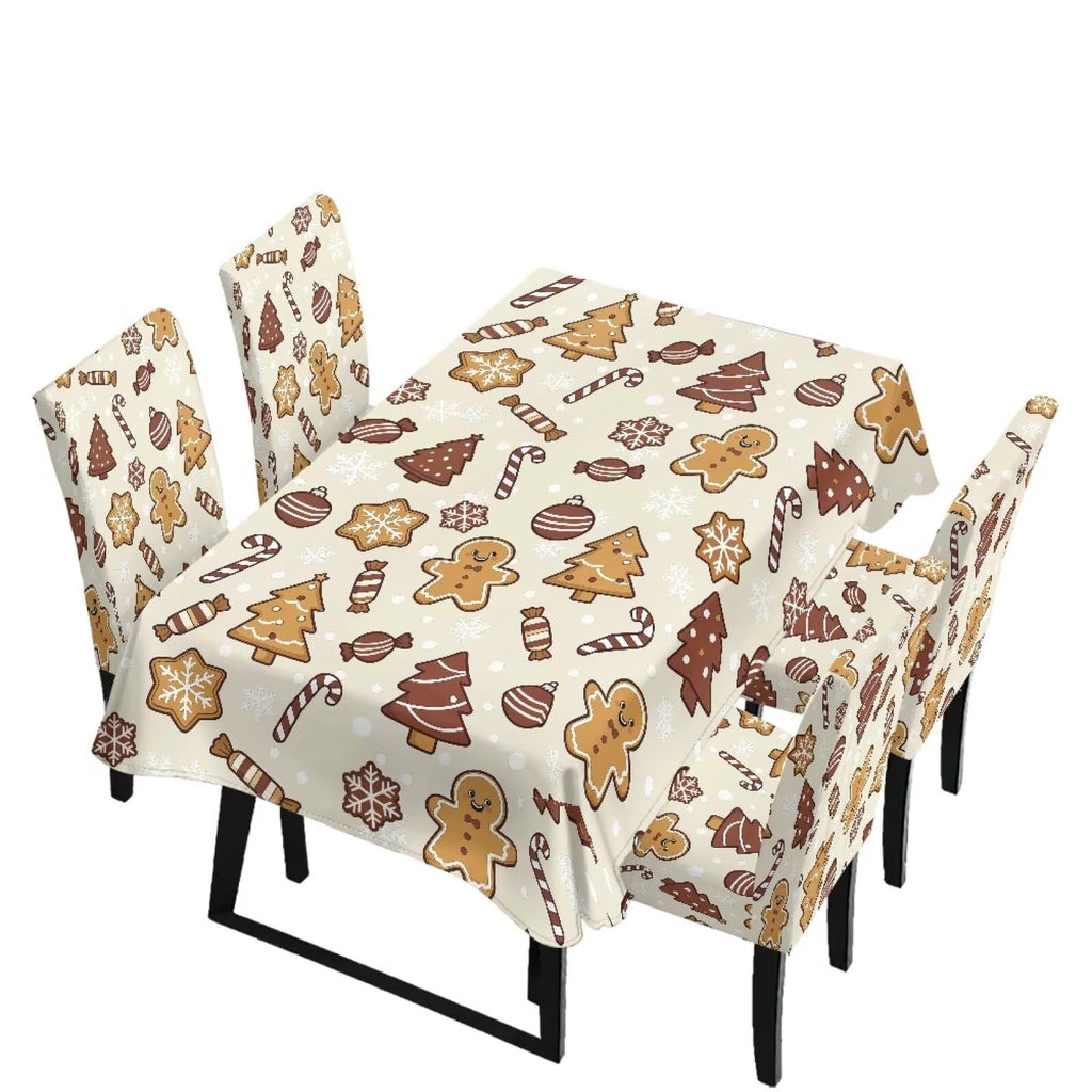 5 Pcs Table Cover Chair Covers Set Coloful Floral Dustproof Kitchen Seat Covers Set of 4 with Table Cover for Home Decor Soft Furniture Protector for Wedding Party Banquet